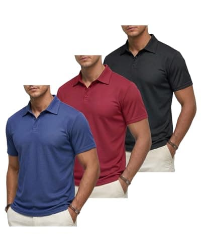 Liloak Polo T Shirts for Men Pack Basic Tee Shirts Mens with Polo Neck for Summer Business Casual Golf