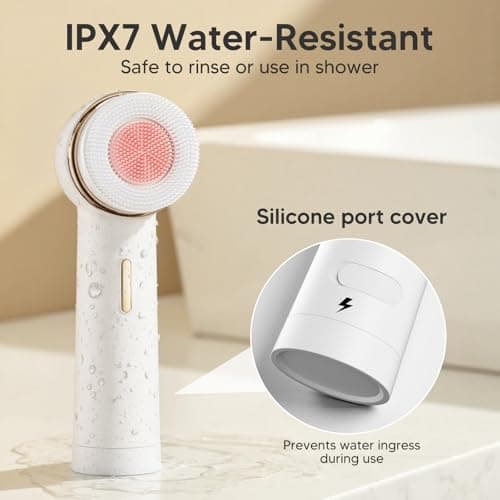 Teen Girls Electric Facial Cleansing Brush – Rechargeable Waterproof Dual Rotating Face Scrubber with 3 Interchangeable Heads, Soft Silicone Exfoliator, Perfect Skincare Gifts - Thumbnail 5