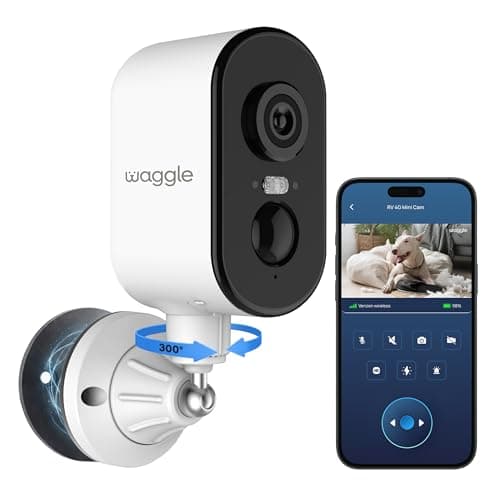 Waggle 4G LTE Cellular Security Camera, Built in SIM Card, 2K HD Pet Monitor, 300° Pan, No WiFi, 9000mAh Battery, Night Vision & 2-Way Talk - RVs/Camping/Travel & Outdoor - Subscription Required - Image 1