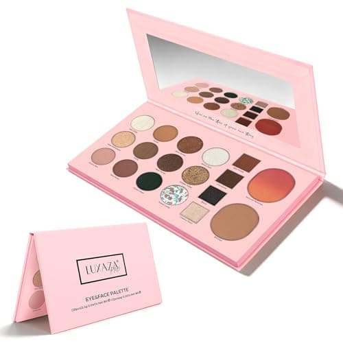 LUXAZA PRO 5-in-1 Backed Eyeshadow Makeup Palette with Blush Bronzer Highlighter, Natural Nude Eye Shadow Palettes 18 Colors Matte Shimmer Glitter Tone Long Lasting Smudge-Proof, Ideal Gifts for Women - Image 1