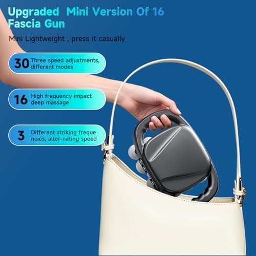 Upgraded Mini 16-Head Massage Gun, Electric Deep Tissue Massage, 3 Modes, 30 Levels Of Speed, Used To Relieve Pain In Neck, Back, And Leg Muscles, Lightweight And Portable, Suitable For Small Figures - Thumbnail 5