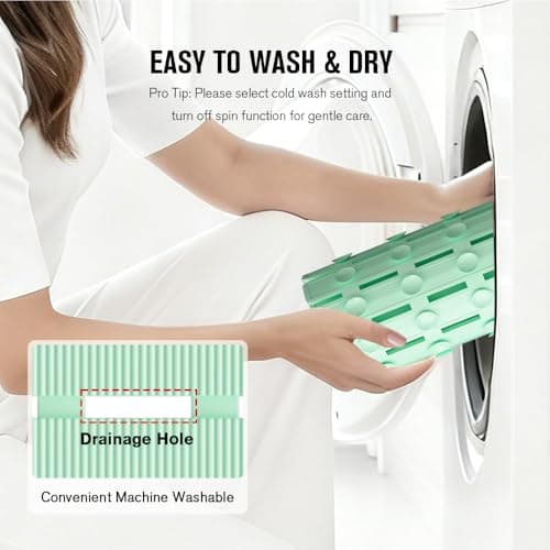 MBOSS Bath Tub Shower Mat Non Slip Bathtub Mats for Bathroom Shower Floor Mat Bath Mats for Shower Tub Anti Slip Shower Mat with Drain Hole and Large Suction Cups (Mint Green, 27.5 X 15.7 Inch) - Thumbnail 6