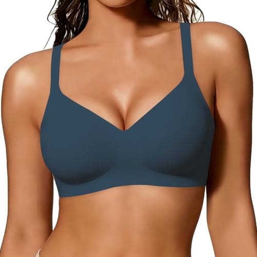 As Fairy Cloud Support Wireless Bra No Wire Seamless Bras for Women All Day Comfort Bralettes with Soft Lift Peacock Green 34D - Image 1