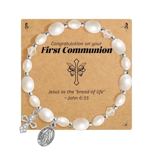 BAYLAY First Communion Gifts for Teens Girls - Cross Bracelet First Communion Bracelet Gifts for Catholic Party Favors - Image 1