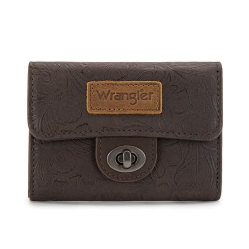 Montana West X Wrangler Small Wallets for Women Trifold Western Floral Women's Wallets Card Cases & Money Organizers with Zipper Coin Pocket - Image 1