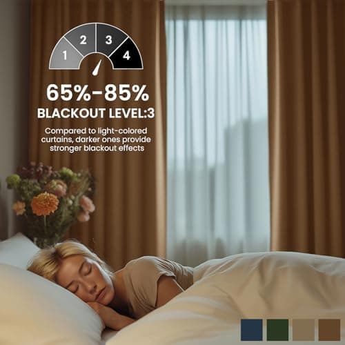 Uqocnh Velvet Curtains 96 Inches Long, Thermal Insulated Gold Brown Blackout Curtains for Living Room Bedroom Curtain Set Rod Pocket Back Tab Room Darkening Drapes, 2 Panel Gold - Thumbnail 3
