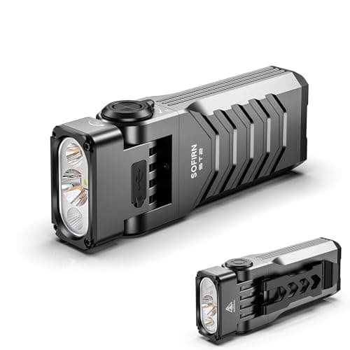 sofirn ST2 Multi-Light Rechargeable Flashlight, 3000 Lumens White Light with 660nm Red & 365nm UV, USB-C Charging, 90° Rotating Head, Magnetic Tail & Large Clip, IPX6 Waterproof for Work & Outdoor - Image 1