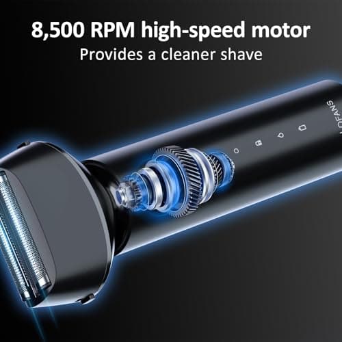 Electric Razor for Men with Floating Dual Blade Head, Rechargeable Wet & Dry Electric Razor, USB-C Cordless Mens Shaver with Travel Lock for Face Grooming - Thumbnail 5