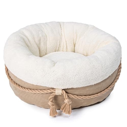 pesen Cat Bed & Small Dog Bed with Supportive Walls, Thick Bottom, Calming Donut Shape, Soft Durable Fabric, 20x20x10 Cat Beds for Indoor Cats - Image 1