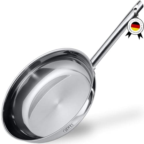 GIPFEL INTERNATIONAL Stainless Steel Frying Pan 12 Inch - Tri Ply Stainless Steel Skillet Healthy Non Toxic Cookware - Fry Pans for Induction Gas Electric Ceramic Stove & Oven Safe (12 Inch) - Image 1
