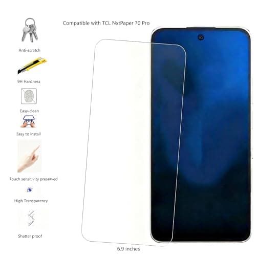 NEOYUKL for TCL Nxtpaper 70 Pro Case with Screen Protector [6.90"], Shockproof Flexible Bumper, Anti-Scratch Ultra-Thin Slim TPU Cover, Black - Thumbnail 3