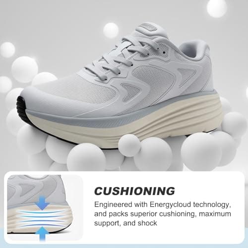ALEADER Running Shoes for Women, Arch Support Walking Shoes, Tennis Shoes Womens Fashion Sneakers Light Gray Size 9 - Thumbnail 3
