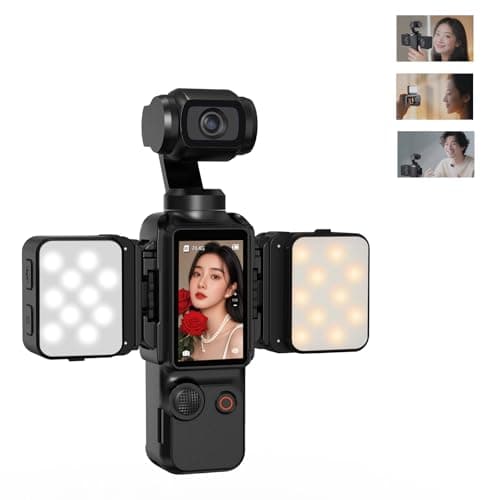 Flymile 2PCS Pocket 3 Magnetic Mini LED Light Accessories, 8700K Adjustable Fill Video Light for Xtra Muse with Quick-Release Cold Shoe Adapter for DJI Osmo Action 5 Pro/4/3 Camera Cage Attachment - Image 1