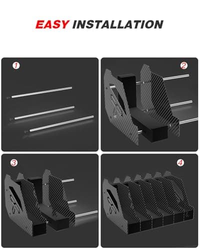 Shapakine Real Carbon Fiber 6-Slot Pistol Rack for Gun Safe - Ultra-Lightweight & Rigid Handgun Organizer - Premium EVA Foam Anti-Scratch Firearm Holder for Cabinet & Display Gun Storage Solutions - Thumbnail 6