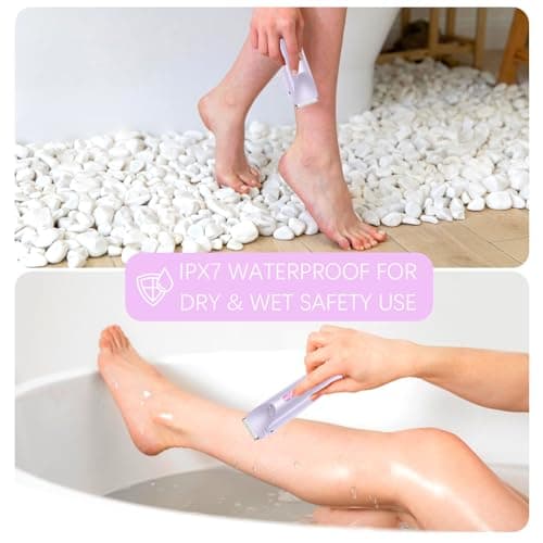 Bikini Trimmer for Women, 2 in 1 Dual-Head Electric Shaver for Women Pubic Hair, Waterproof Wet/Dry Use Body Hair Trimmer and Face Razors, Rechargeable Hair Removal for Bikini Legs Face Underarm Arm - Thumbnail 5