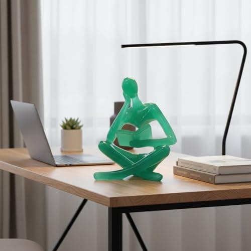 YeseeYe Bookshelf Decor Thinker Statue - Abstract Art Reading Sculpture Modern Home Decoration Figurine for Living Room Office Shelves Coffee Table Desk Decor - Thumbnail 4