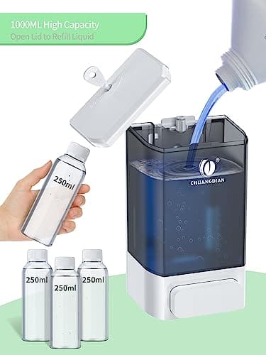 Hand Soap Dispenser Wall Mounted, 34oz (1000mL) Commercial Manual Refillable Liquid Soap Dispenser-White, CHUANGDIAN - Thumbnail 2