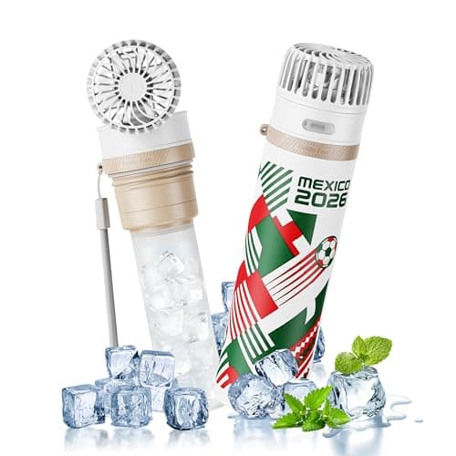 DUOMIY 2-in-1 Handheld Fan & Ice Therapy Cup, 7000 RPM Cooling Fan with Long-Lasting Cold Retention, Personal Fan & Reusable Cold Compress for Sports Recovery & Heat Relief, Mexico Theme - Image 1