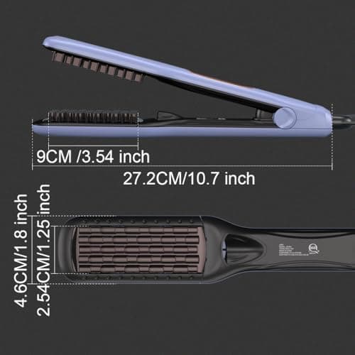 JINRI Hair Iron, Hair Brush, Pumped-Up Volume, Adjustable Temp, 360 ° Tail Rotation, Lasting Volume, for Short Or Thin Hair, Dual Voltage (100-240V), Volumizing Hair Iron, Purple, 1.25 inch - Thumbnail 2