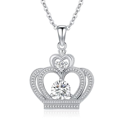 Sebina 2 Carat Moissanite Necklaces for Women 925 Sterling Silver Pendant Necklace,Anniversary Present or Valentine Christmas Mothers Day Birthday Jewelry Gifts for Mom Wife Her Girlfriend - Image 1