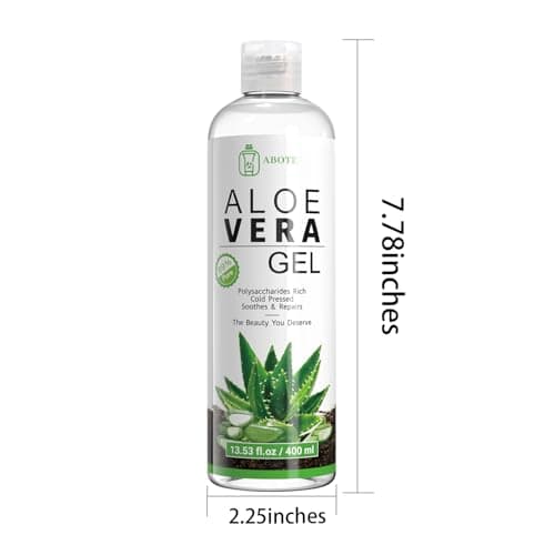 ABOTE Organic Aloe Vera Gel from 99% Pure Aloe for All - Ideal for After Suncare, Post - Shave & Itchy Skin - Works on Face, Body & Hair Care, Family Pack Size 13.53 fl oz, 400ml - Thumbnail 4
