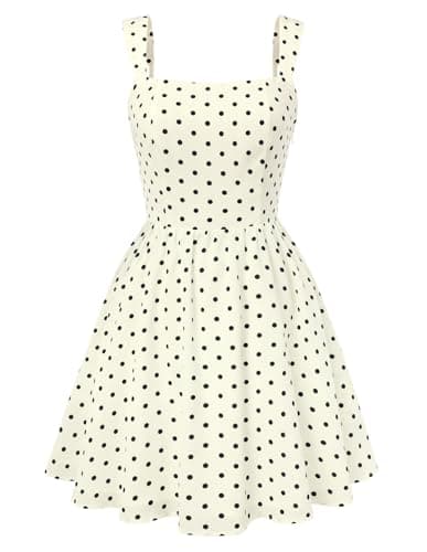 Belle Poque Short White Pokla Dot Dress for Women Garden Party Birthday Wedding Guest Mini Dress 2026 Trendy M - Image 1