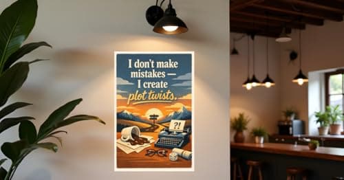 I Dont Make Mistakes I Create Plot Twists Metal Tin Sign Vintage Inspirational Quote Wall Decor Retro Writing Humor Art 8x12 Inch Hanging Plaque Office Study Room Creative Poster - Thumbnail 4