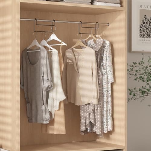 Space Saving Hangers for Clothes: 3 Pack 8 inch Magic Hanger Closet Organizer Metal Heavy Duty Hangers for Shirt Coat Pants Skirt Sorting Storage - Black - Thumbnail 2