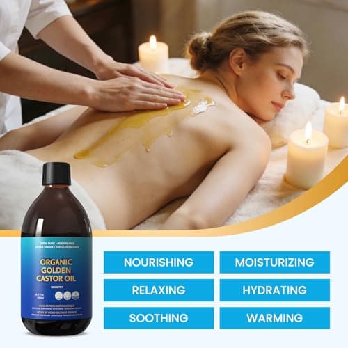 Skinetry Organic Golden Castor Oil - [16.9oz (500ml)]-100% Pure for Hair, Skin, Nails, Brows & Lashes Deep Hydration & Smoothing Promotes Hair & Brow Growth Makeup Clean- Hexane-Free - USDA Certified - Thumbnail 5