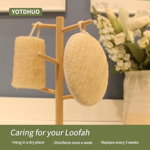 Natural Loofah Exfoliating Body Scrubber(2Pack),Made from Organic Bath Luffa for Women and Men - Thumbnail 6