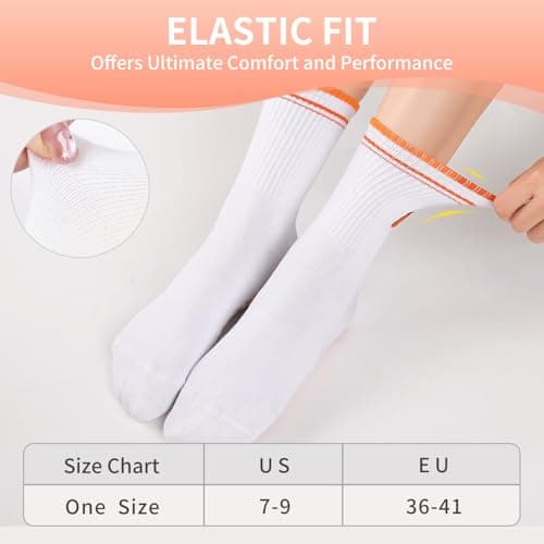 GIAG.IO Pilates Socks with Grips for Women, Cute Yoga Socks with Grips for Women 5 Pais Non-slip Grippy Sock Crew Size 7-9 for Barre Ballet Barefoot Workout - Thumbnail 4