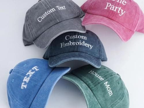 AfeilarSfltch Custom Baseball Cap, Personalized Embroidered Hat, Adjustable Dad Hat, Custom Hats for Men, Customized Hats for Men, Custom Embroidered Hat, Custom Hat, Embroidered Hat Multicolor - Thumbnail 2