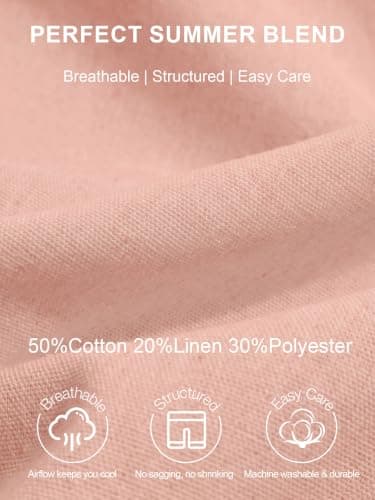 JEMLDL Men's Cotton Linen Shorts 7" Casual Pleated Summer Vacation Resort Beach Elastic Waist Tropical Vibrant Shorts with Pockets Flamingo X-Large - Thumbnail 5