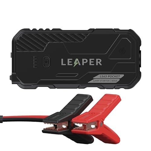 Leaper 12V Jump Starter, Black, 800A Peak Current, 10000mAh Capacity. Single Pack with Carry case - Black - Image 1