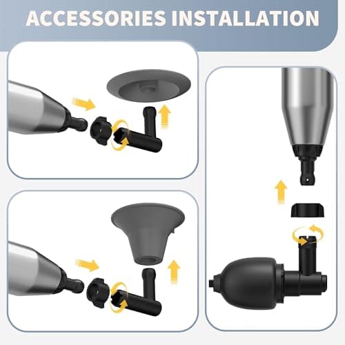 VEUIEIZT Toilet Plunger, Drain Clog Remover, Plungers for Bathroom, High-Pressure Air Drain Blaster with Real-Time Barometer Powerful Heavy Duty Toilet Snake for Sink, Floor, Kitchen Clogged - Thumbnail 5
