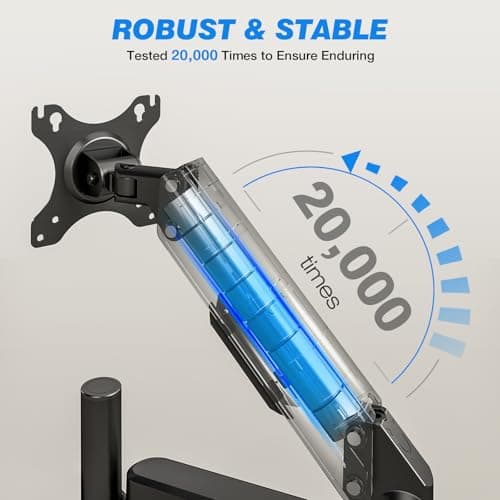 Single Monitor Arm Desk Mount, Adjustable Extra Long Monitor Stand for 17-34 Inch Screens, Hold up to 22 lbs, VESA 75/100mm Mount with Tilt, Swivel, Rotation - Thumbnail 5