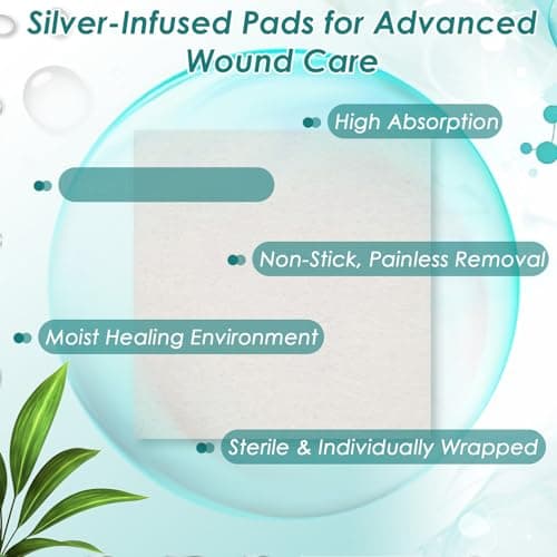 Calcium Alginate Wound Dressing Pads,Multi-Size First aid kit,[10 Individual Pack], High Absorbency Dressing for Wounds Care - Thumbnail 2