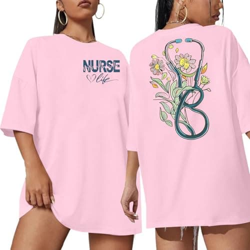 Nurse Shirt Nurse Life Shirts Nursing Student School Nurses Week Nurse Day Gift Casual Short Sleeve Tops - Image 1