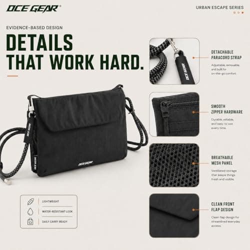 OCE GEAR Crossbody Bags for Men Women Purses for Men Women Small Mini Travel Wallet RFID Blocking Purse Small Cell Phone Organizer for Everyday - Thumbnail 4