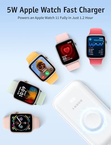 RORRY CharmGo Portable Charger 45W Fast Charging, 10000mAh Keychain Power Bank with Built-in Cables, Battery Pack for iPhone 17/16/15/14/13/12/11 Pro/Max and Apple Watch Ultra/11/10/9/SE, iPad - Thumbnail 4