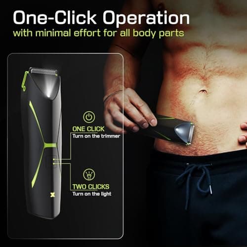 Electric Body Hair Trimmer for Men: Manscape Cordless Ball Body Shaver with Ceramic Blade Waterproof Pubic Hair Groomer Manscaping Rechargeable Wet/Dry Grooming Use for Chest Groin Legs Armpits Travel - Thumbnail 3