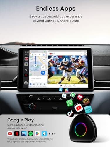 Wireless Carplay Adapter ATOTOOUT Magic AI Box - CarPlay & Android Auto Adapter, 8GB+128GB Android Car Video Box with Built-in 4G/ Wi-Fi/Dual Bluetooth/USB, Built-in GPS, microSD Playback, OTA, CB6D - Thumbnail 2