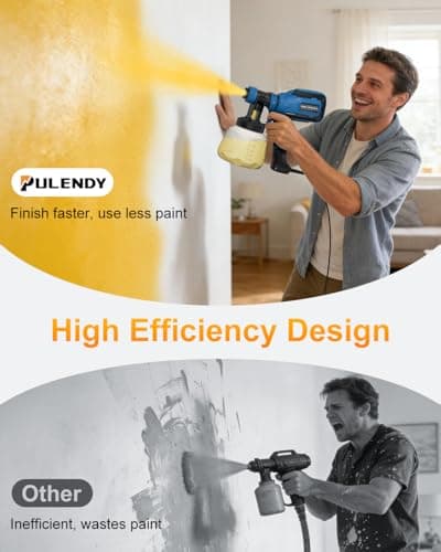 Paint Sprayer, HVLP Spray Gun with Cleaning & Blowing Joints, 4 Nozzle Sizes & 3 Spray Patterns, Easy to Clean, for Furniture, Cabinets, Decks, Walls, Doors, DIY Projects, etc. - Thumbnail 5