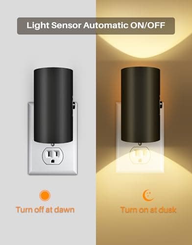 Night Lights Plug into Wall, LED Plug in Night Light, Dusk to Dawn Light Sensor, 0-100LM Adjustable Brightness Wall Light, Soft White 3000K, Dimmable Night Lights for Hallway Bedroom Stairway, 2 Pack - Thumbnail 2