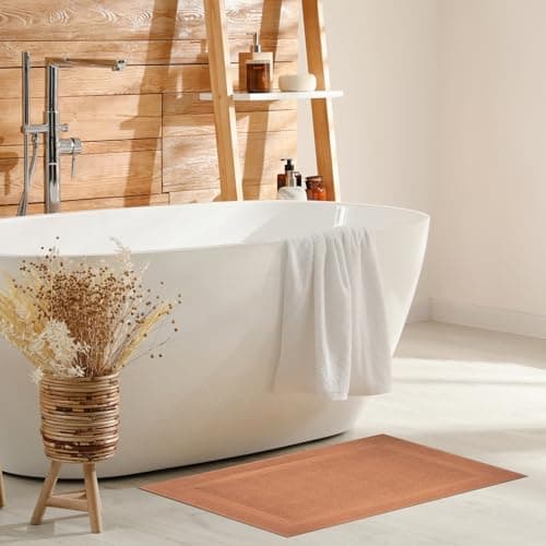 Infinitee Xclusives Premium Cotton Bath Mats for Bathroom – Pack of 2 | 34x22 Inches | Ultra Soft, Super Absorbent, Non-Slip, Machine Washable Mats (Cosmic Sand) - Thumbnail 6