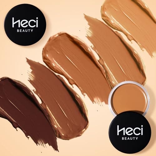 HECI BEAUTY Cream Bronzer with Brush, Creamy & Highly Pigmented Formula, Blendable Cream Contour Makeup with a Natural, Matte Finish - Buildable Formula for Shimmer-Free, Medium, 0.7 Oz - Thumbnail 2