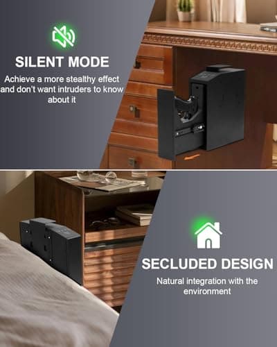 Biometric Pistol Gun Safe with Auto Sliding Door – 0.1s Quick Access Handgun Safe for Nightstand, Desk, Bedside, Truck – Fingerprint, PIN Code & Key Access Security Box - Thumbnail 4