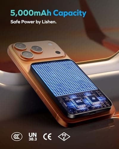 MOMAX Q.PASS Magnetic Power Bank Fast Charging Qi2 Certified 15W, 5000mAh 0.37" Slim Portable Charger Wireless for Magsafe Battery Pack iPhone Air/17/16/15/14/13/12,Samsung Galaxy,Google Pixel,Android - Thumbnail 4