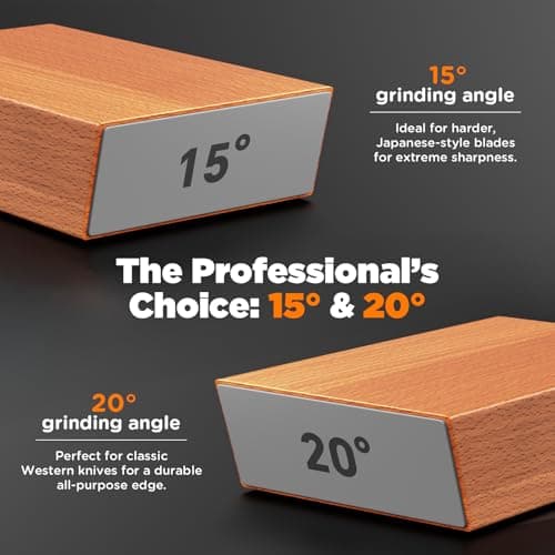 EUHOME Rolling Knife Sharpener Magnetic 15 20 Degree Angle Guide - 2-Stage Diamond Ceramic Sharpening Kit with N52 Magnets Heavy Duty Wood Base, Sharpener Tool for Kitchen Knives, Gift for Men Dad - Thumbnail 5