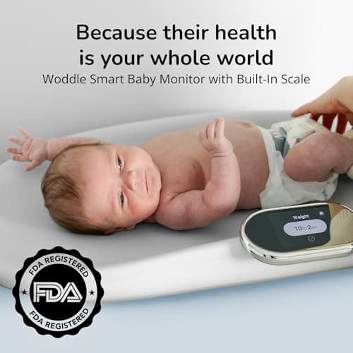 Woddle Multifunctional Smart Baby Changing Pad with Medical Grade Scale for Critical Weight Monitoring + AI App, Noise Machine, Warmer, Night Light, Touchscreen Tracker, All-in-One - Thumbnail 2
